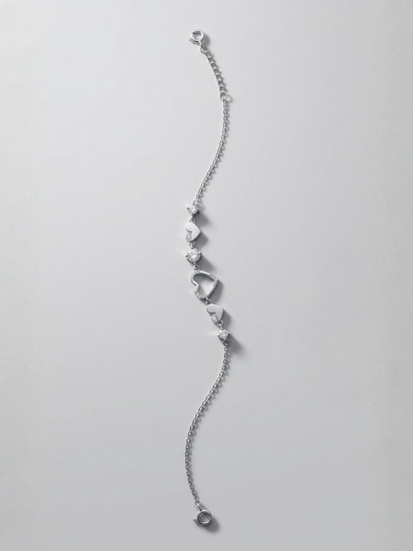 Silver Heart Chain Bracelet