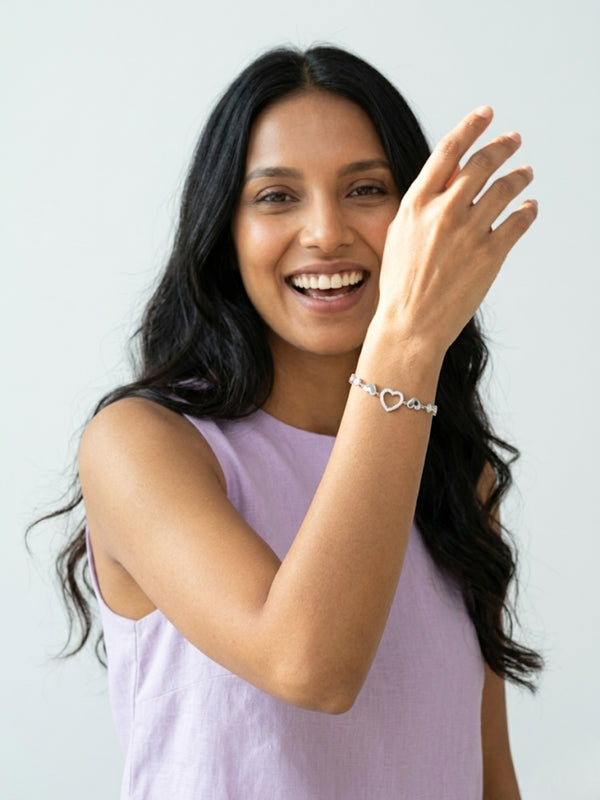 Silver Heart Chain Bracelet