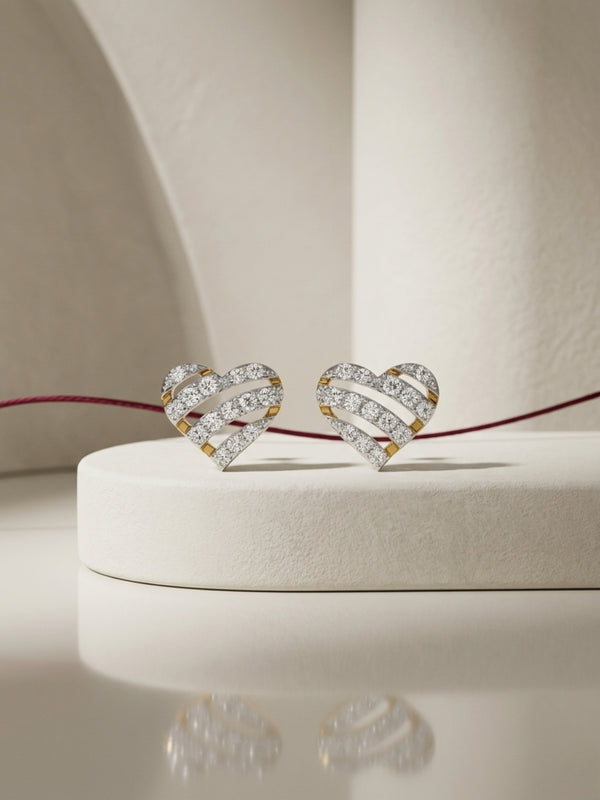Bee Loved Heart Diamond Studs