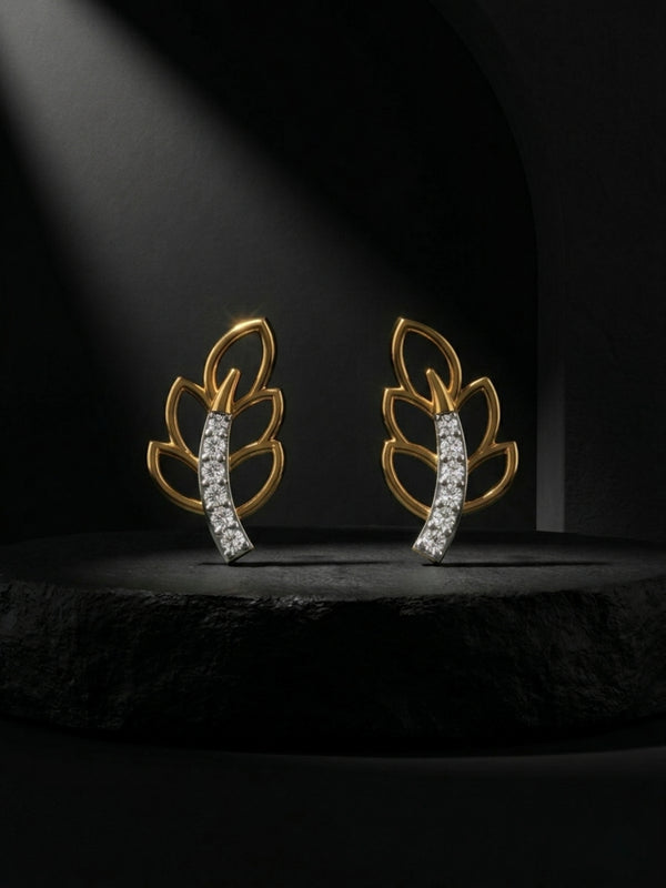 Magical Leaf Diamond Earrings