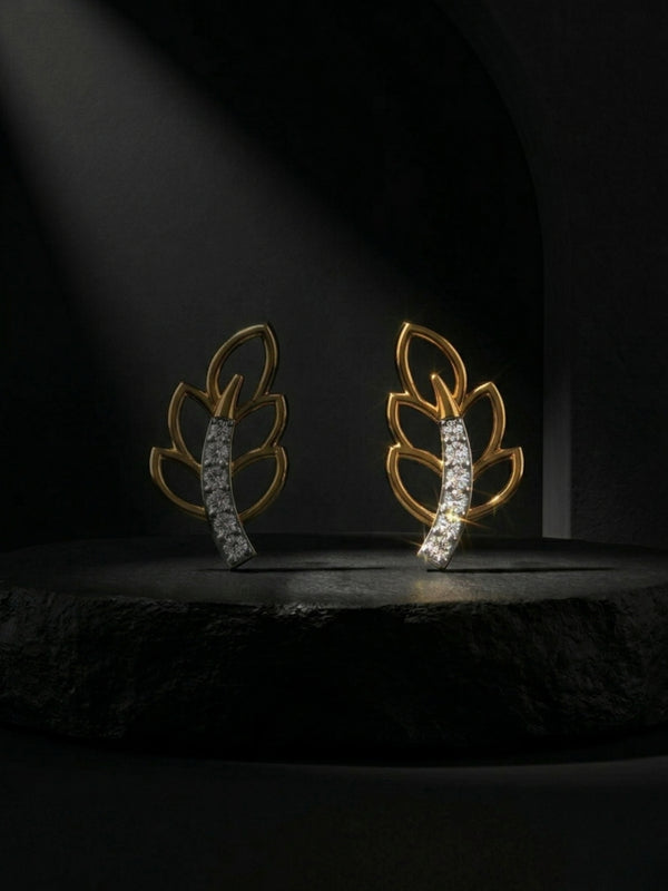 Magical Leaf Diamond Earrings