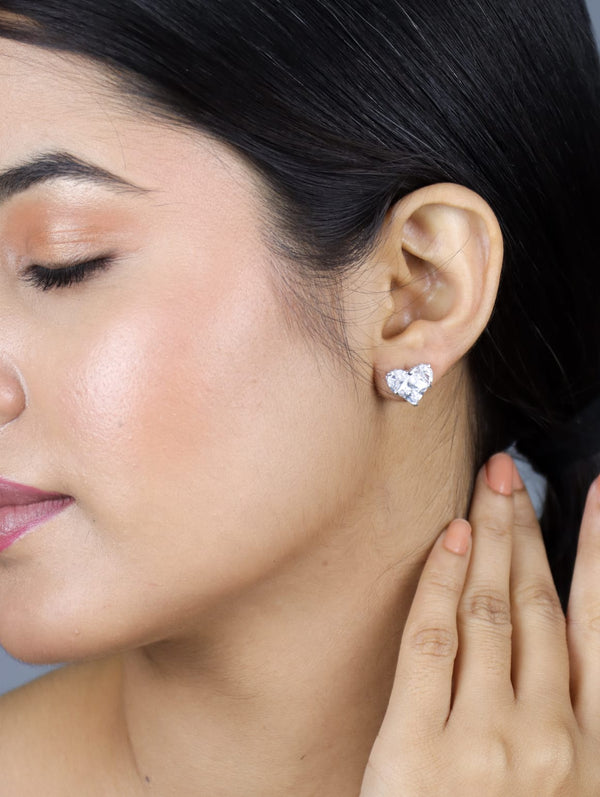 Heart-Shaped Diamond Earstuds