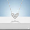 Heart with Round and Baguette Simulated Diamond CZ Necklace