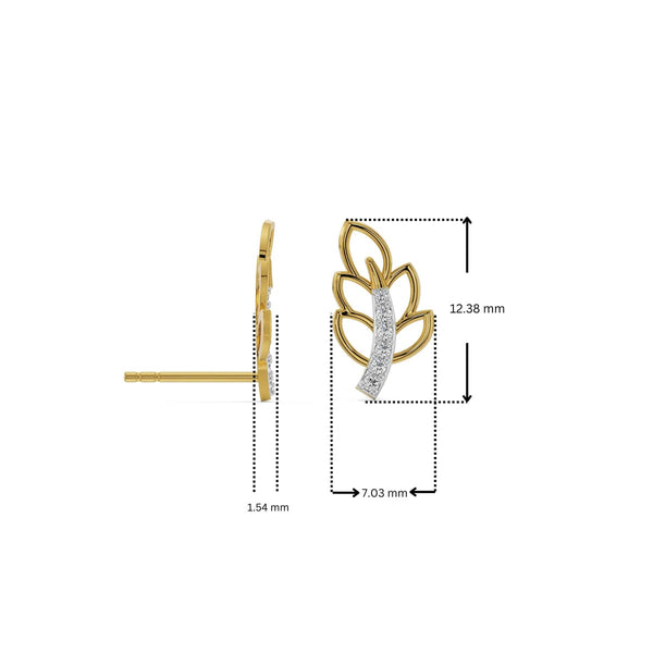 Magical Leaf Diamond Earrings