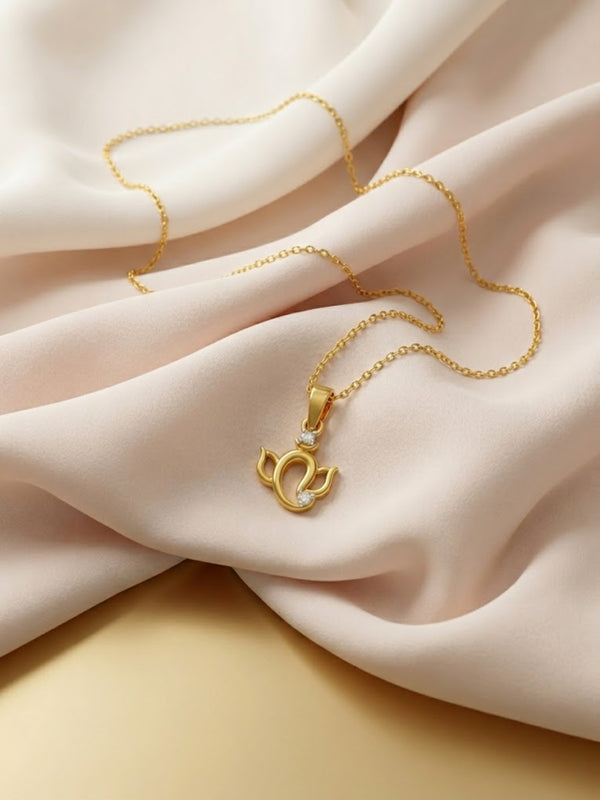 Ganpati Lotus Charm Necklace