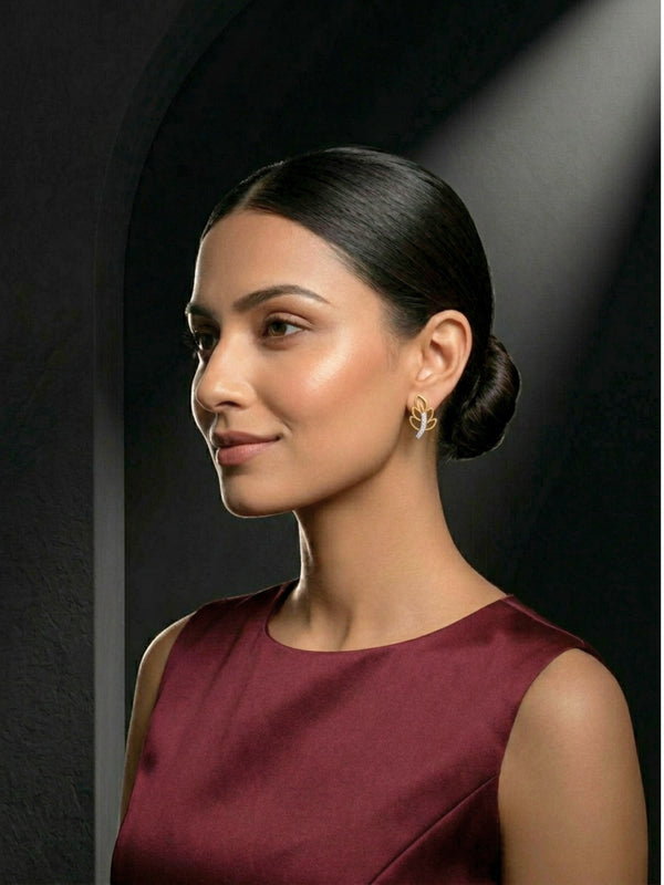 Magical Leaf Diamond Earrings