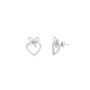 Crystal Heart Bow Earrings