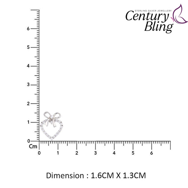 Crystal Heart Bow Earrings