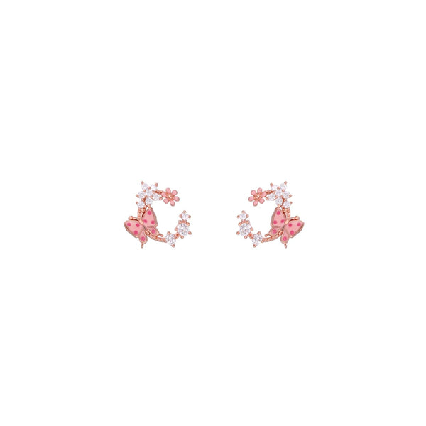 Breezy Butterfly Silver Stud Earrings