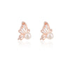 White Pearl Butterfly Stud Earrings