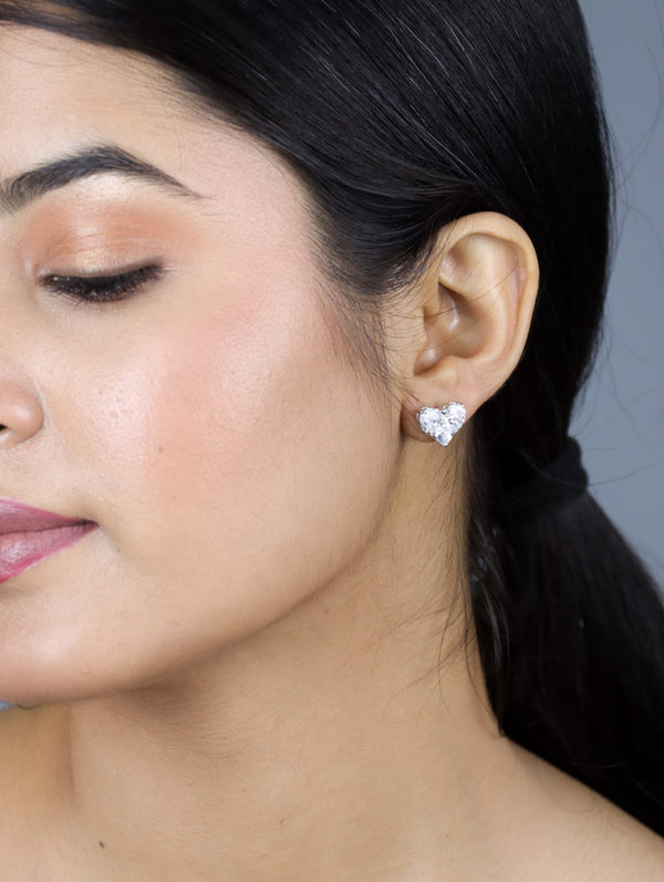Heart-Shaped Diamond Earstuds