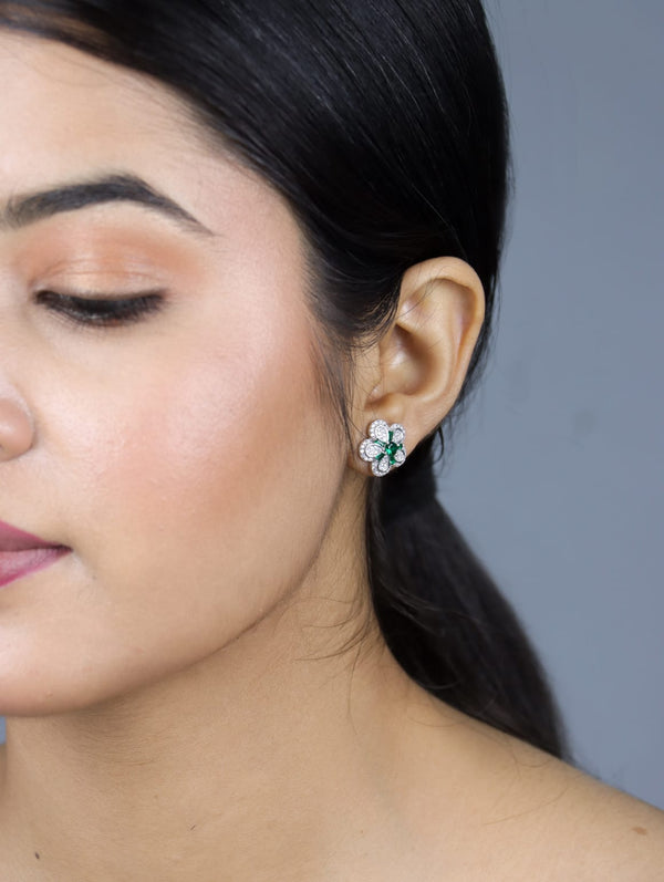 Diamond Flower Earrings