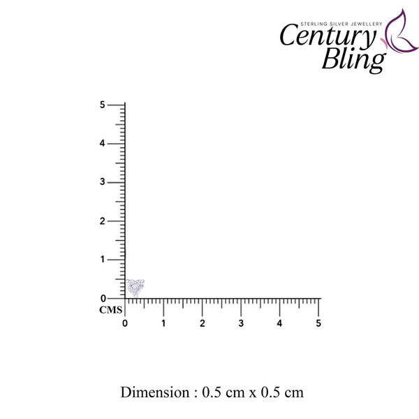 Heart-Shaped Solitaire Stud Earrings