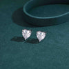 Heart-Shaped Solitaire Stud Earrings