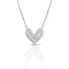 Heart with Round and Baguette Simulated Diamond CZ Necklace