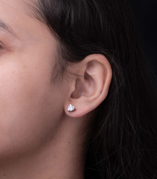 Heart Cut Lab Created Moissanite Stud Earrings